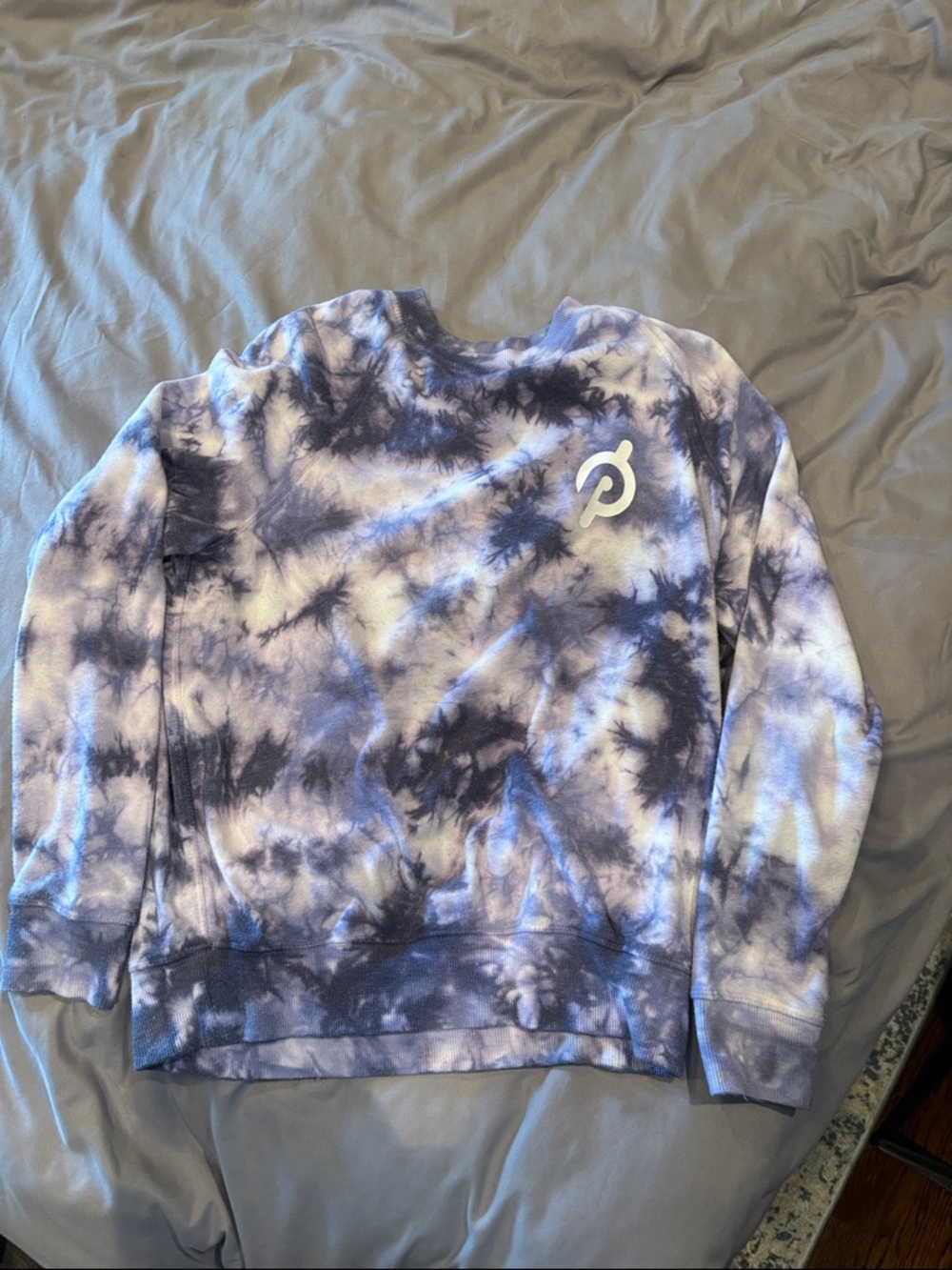 Peloton x Spiritual Gangster Tie-Dye Crewneck Sweatshirt in Purple & Navy